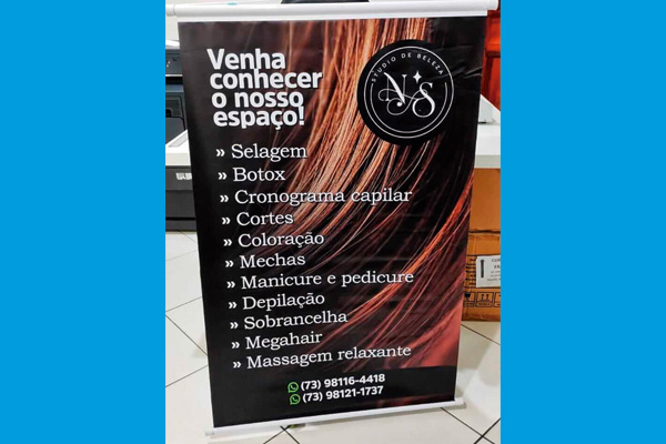 Banner em lona para loja de roupas em Eunápolis feito pela PrintMax